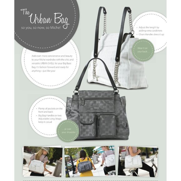 Miche Urban Backpack Shell LAURIE Pewter STRAPS - Picture 2 of 5